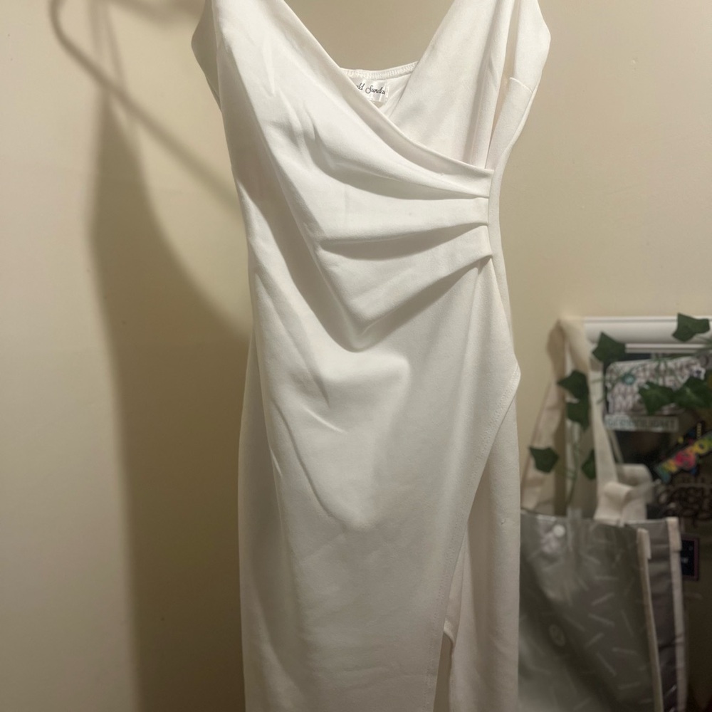 White slit dress
